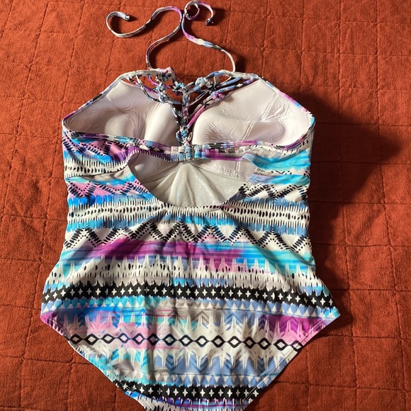 Swim Suits for All Tribal Print Halter Swimsuit - Picture 3 of 4